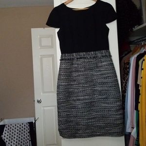 Tahari Wool-Blend Mid-Knee Cap Sleeve Dress